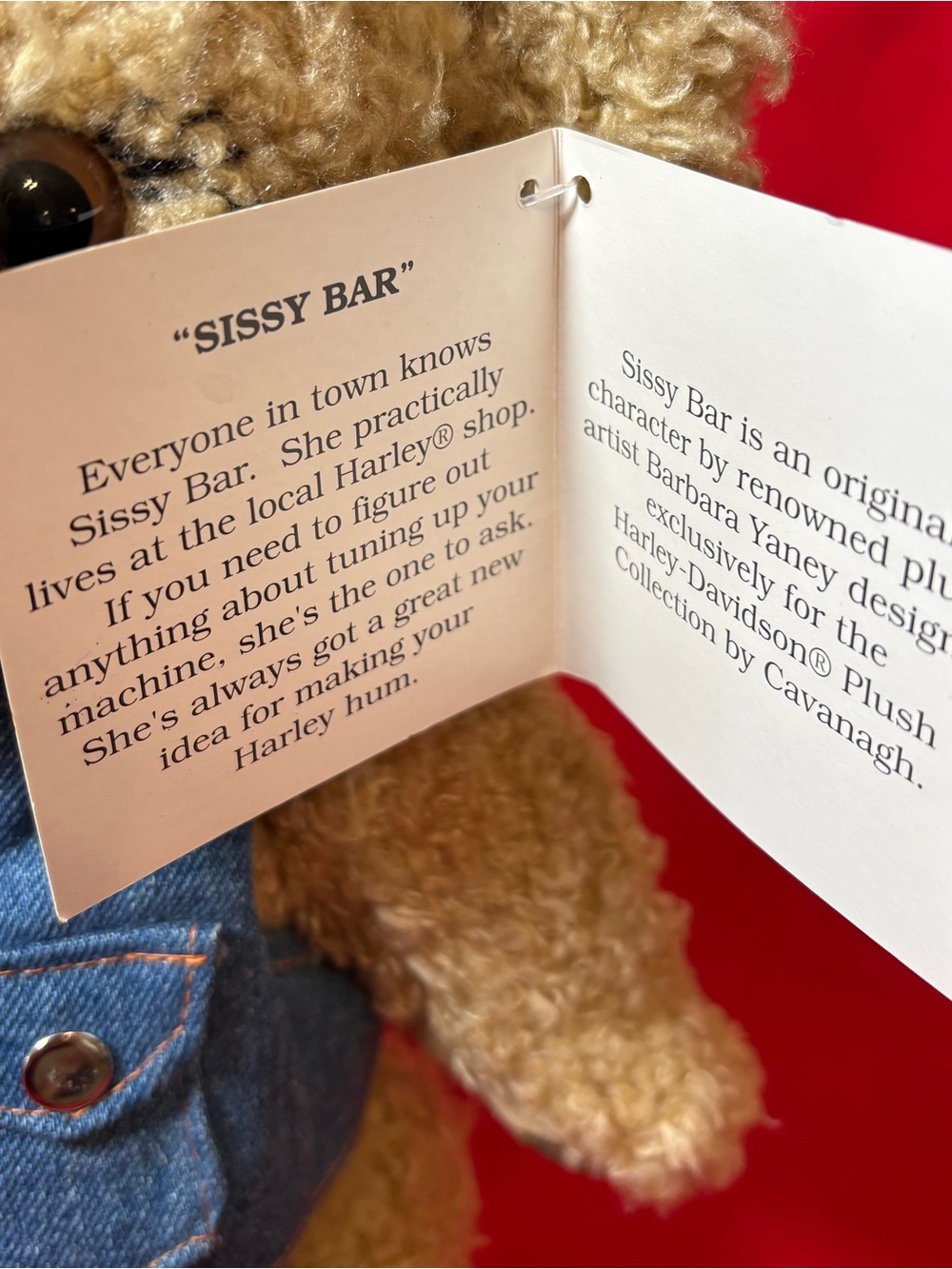 Vintage Harley Davidson 15" Plush Sissy Biker Teddy Bear Toy Cavanagh 1997 - Picture 7 of 16